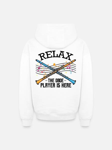 hautbois - Sweat à capuche unisexe zippé oversize épais SPREAD - blanc