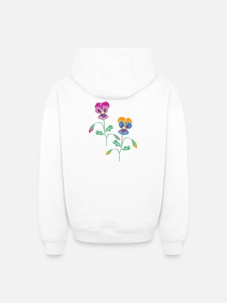 Pensée - Sweat à capuche unisexe zippé oversize épais SPREAD - blanc