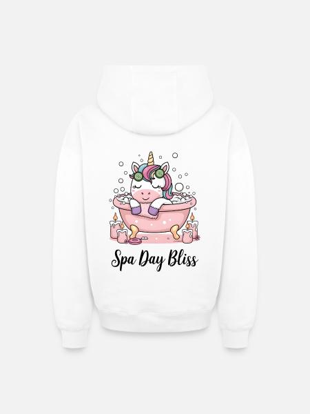 Spa Day Bliss. - Oversized Heavyweight Unisex Zip Hoodie - white