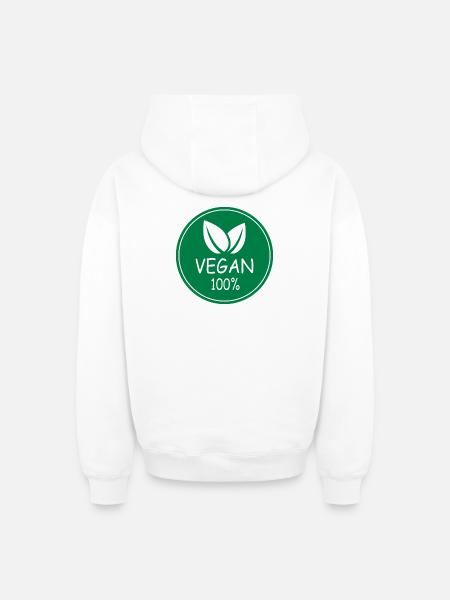 vegan 100% - Oversized Heavyweight Unisex Zip Hoodie - Weiß