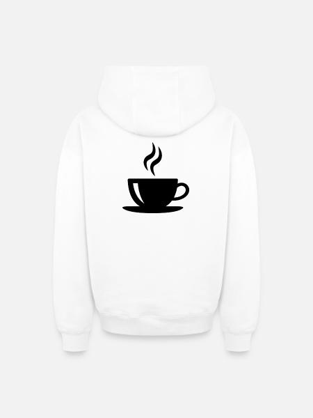 Kaffeetasse - Oversized Heavyweight Unisex Zip Hoodie - Weiß