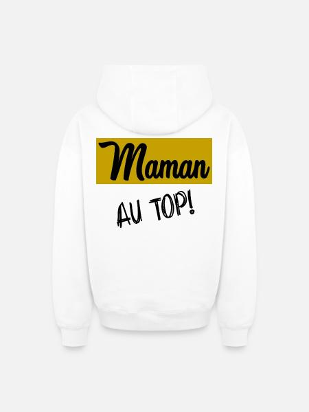 GRANNY. MOTHER'S DAY - Oversized Heavyweight Unisex Zip Hoodie - white