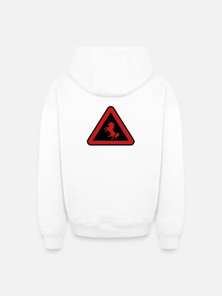 Achtung Einhorn, Gefahr - Oversized Heavyweight Unisex Zip Hoodie - Weiß