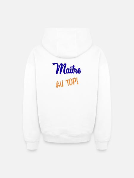 MAITRE - Sweat à capuche unisexe zippé oversize épais SPREAD - blanc