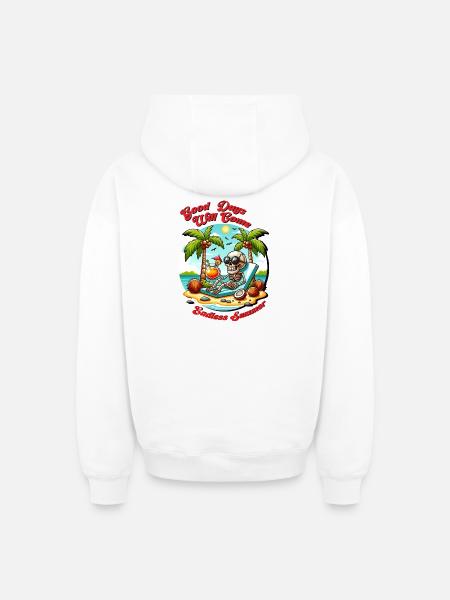 Summer good days - Oversized Heavyweight Unisex Zip Hoodie - white