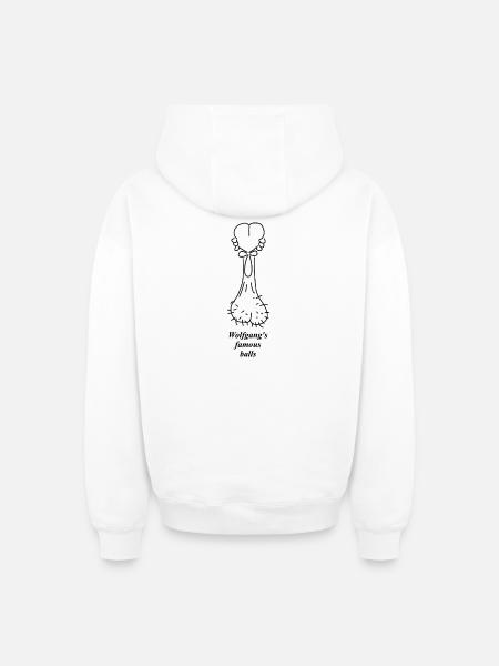 Wolfgangs famous balls - Oversized Heavyweight Unisex Zip Hoodie - Weiß