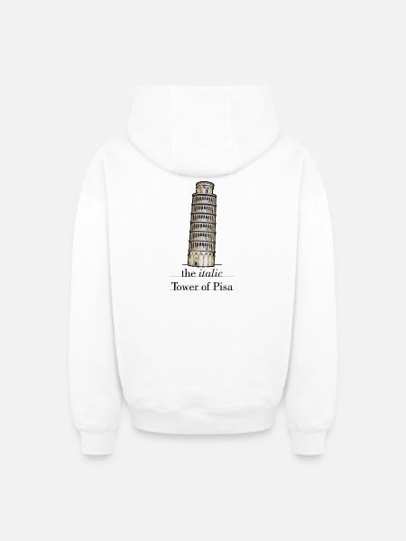 the italic Tower - Oversized Heavyweight Unisex Zip Hoodie - Weiß
