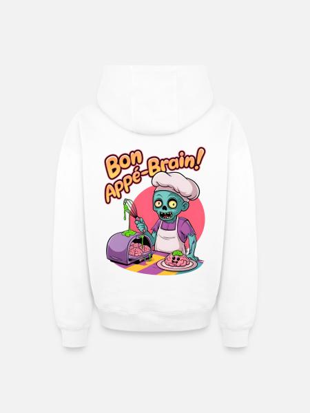 Bon Appé-brain! - Oversized Heavyweight Unisex Zip Hoodie - white