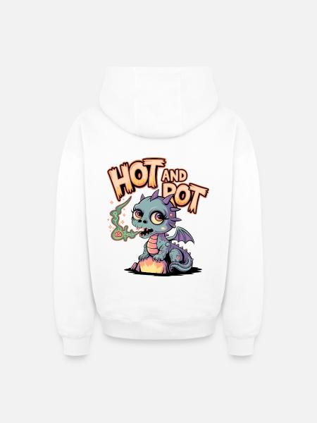 Chaud et pourri - Sweat à capuche unisexe zippé oversize épais SPREAD - blanc