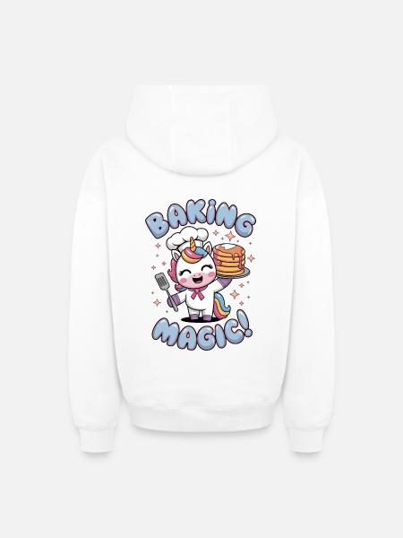 Baking Magic! - Oversized Heavyweight Unisex Zip Hoodie - white