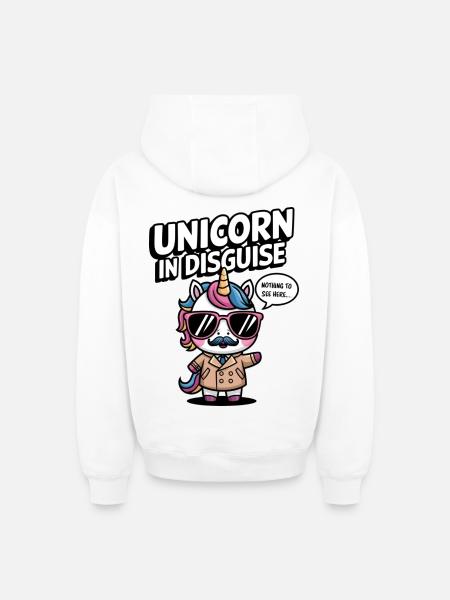 Unverkleidetes Einhorn - Oversized Heavyweight Unisex Zip Hoodie - Weiß