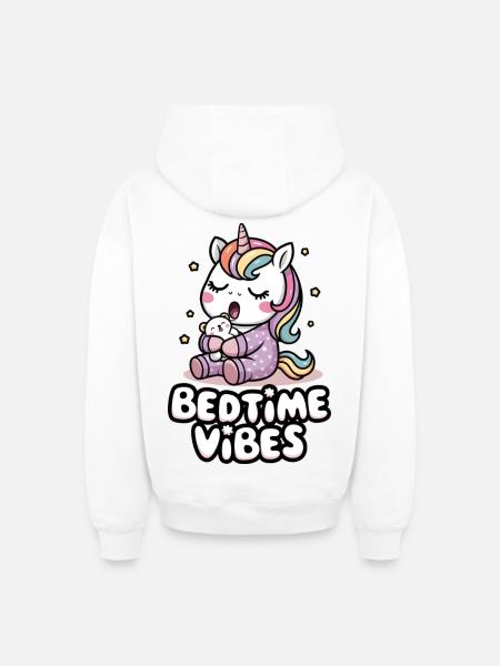 Vibrations du coucher - Sweat à capuche unisexe zippé oversize épais SPREAD - blanc