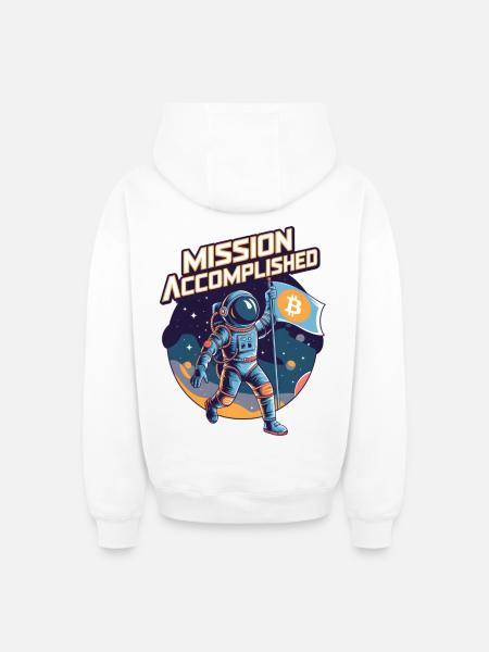Mission Accomplished - Oversized Heavyweight Unisex Zip Hoodie - white