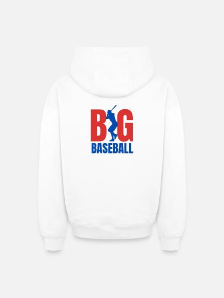 Baseball BIG - Oversized Heavyweight Unisex Zip Hoodie - white