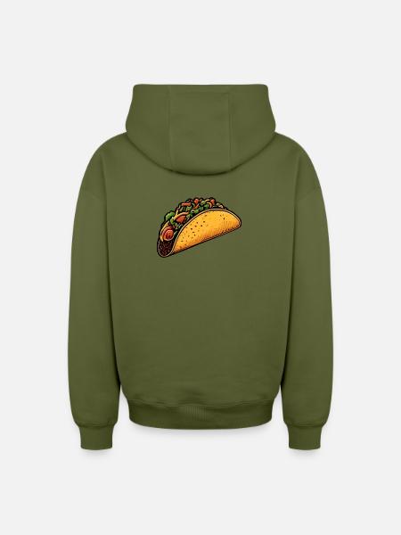 Tacos - Sweat à capuche unisexe zippé oversize épais SPREAD - kaki