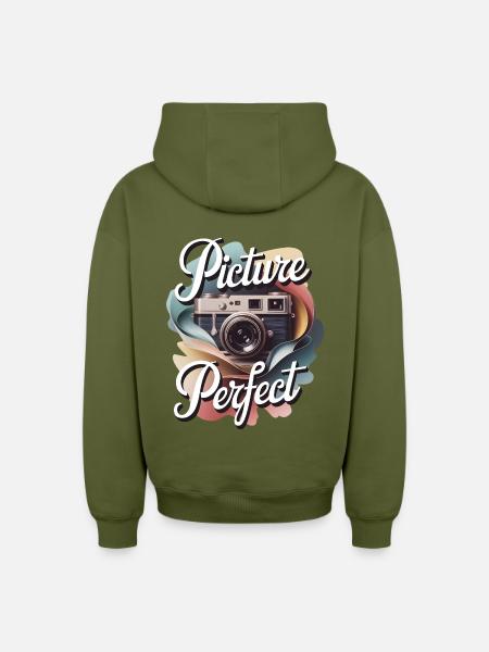 Picture Perfect - Oversized Heavyweight Unisex Zip Hoodie - khaki