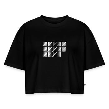 69. Geburtstag Strichliste 69 Jahre alt - Frauen Premium Oversized Bio Cropped T-Shirt - Schwarz - Vorne - Selfina (174cm)