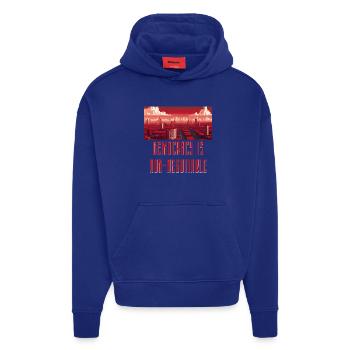 Demokratie ist nicht verhandelbar - Hoodie- made by SPREAD  - Iconic Blue - Vorne