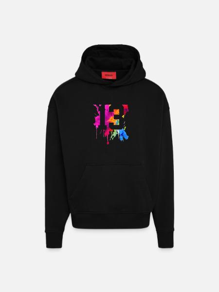 13 ANS 13E ANNIVERSAIRE - Sweat à capuche bio épais oversize fabriqué en UE - SOLID BLACK