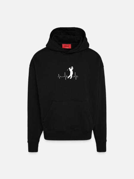 Le golf - Sweat à capuche bio épais oversize fabriqué en UE - SOLID BLACK