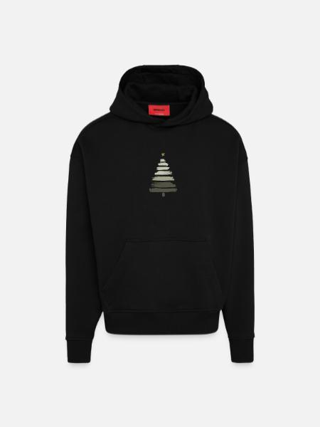 Christmas Tree - Hoodie- made by SPREAD - SOLID BLACK