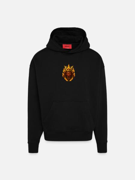 EMBER RONIN - Hoodie- made by SPREAD  - SOLID BLACK