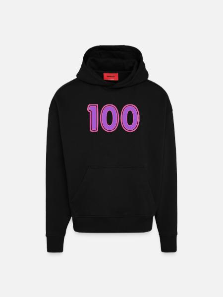 100. 100 YEARS. 100th ANNIVERSARY - Hoodie- made by SPREAD  - SOLID BLACK