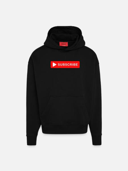 Subscribe Button Click Icon Design - Hoodie- made by SPREAD - SOLID BLACK
