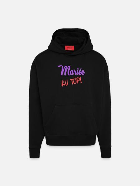 MARIEE - Sweat à capuche bio épais oversize fabriqué en UE - SOLID BLACK
