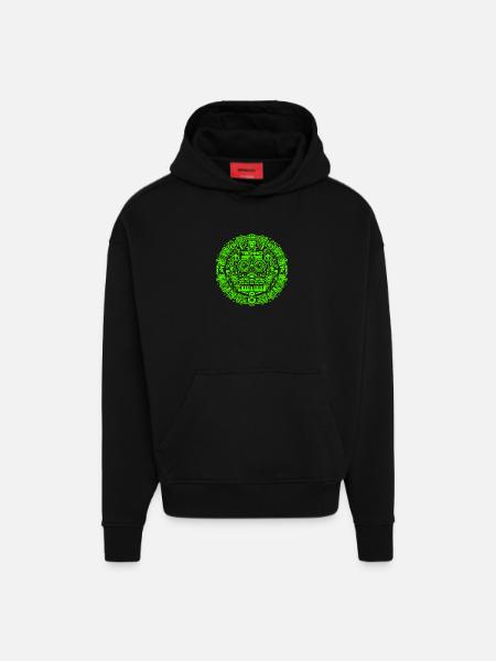 Techno Music Logo - Hoodie- made by SPREAD - SOLID BLACK