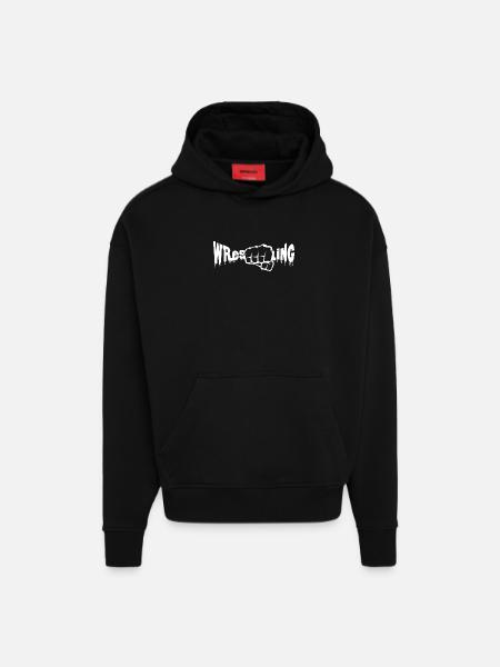 Wrestling - Hoodie- made by SPREAD - SOLID BLACK