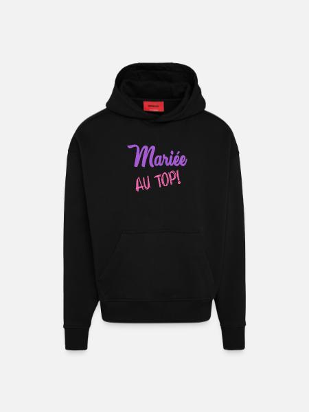 FUTURE MARIEE. EVJF - Sweat à capuche bio épais oversize fabriqué en UE - SOLID BLACK
