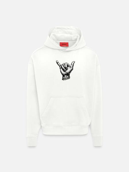 Relax Surfer Hand - Hoodie- made by SPREAD - OFF WHITE
