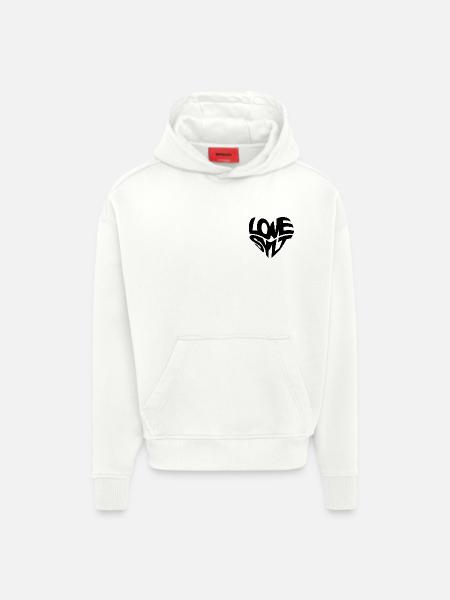 LOVE SYLT HERZ - Hoodie- made by SPREAD  - OFF WHITE