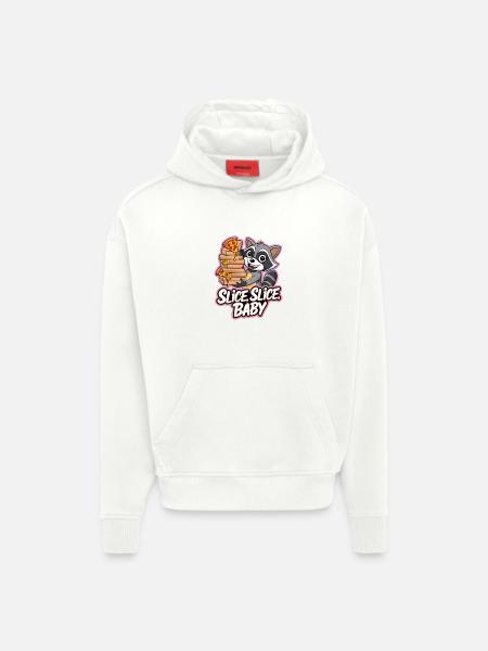 Tranche, Tranche, Bébé - Sweat à capuche bio épais oversize fabriqué en UE - OFF WHITE