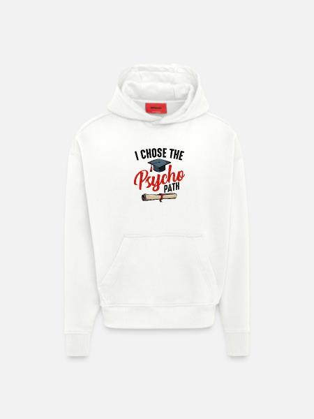 psychologue - Sweat à capuche bio épais oversize fabriqué en UE - OFF WHITE