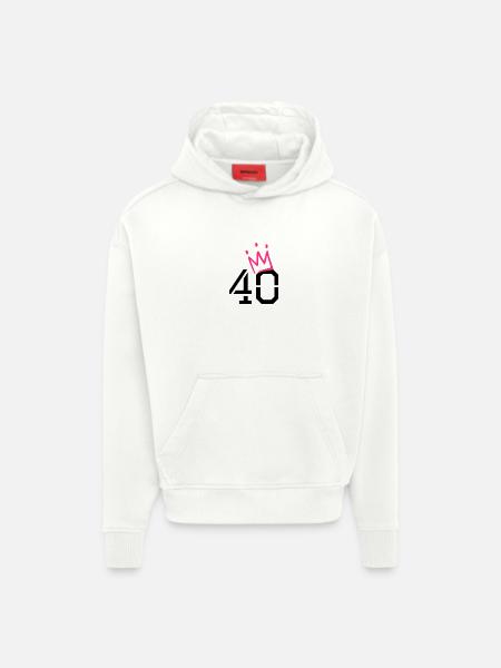 40 crown - 40th birthday - Hoodie- made by SPREAD - OFF WHITE