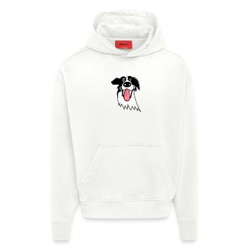 Cute Border Collie - Hoodie- made by SPREAD  - OFF WHITE - Front