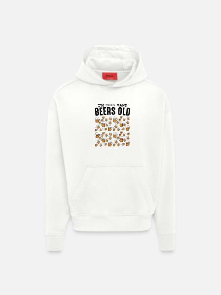 Beer Mug Pattern Collection Birthday 50 - Hoodie- made by SPREAD - OFF WHITE