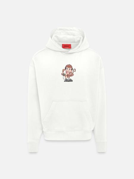 Monkey plays video games - Hoodie- made by SPREAD  - OFF WHITE