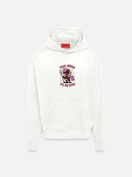 Too Cute To Be Evil - Hoodie- made by SPREAD - OFF WHITE