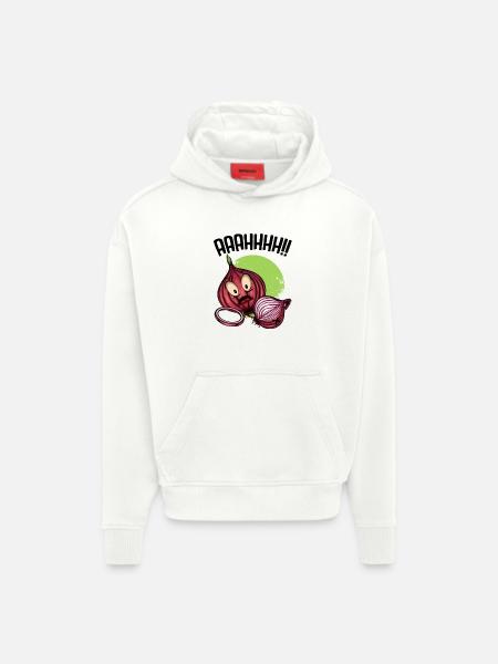 Onion chaos neon illustration - Hoodie- made by SPREAD - OFF WHITE