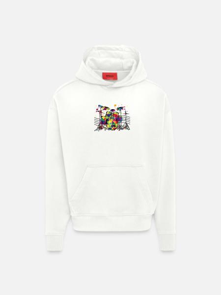 Geometrisch Neon-Drumset - Hoodie- made by SPREAD  - OFF WHITE