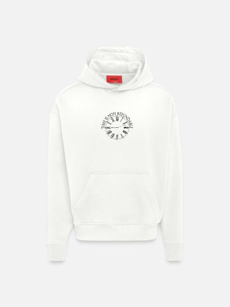 Le temps n’est pas remboursable - Sweat à capuche bio épais oversize fabriqué en UE - OFF WHITE