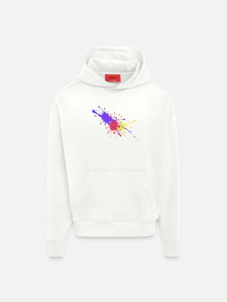 Bunte Farbflecken Geschenk stylish - Hoodie- made by SPREAD - OFF WHITE