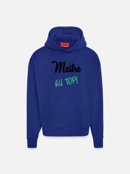 MAITRE. MAÎTRESSE. MERCI - Sweat à capuche bio épais oversize fabriqué en UE - OFF WHITE