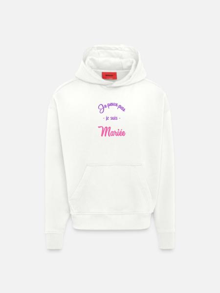 FUTURE MARIEE. EVJF. MARIEE - Sweat à capuche bio épais oversize fabriqué en UE - OFF WHITE