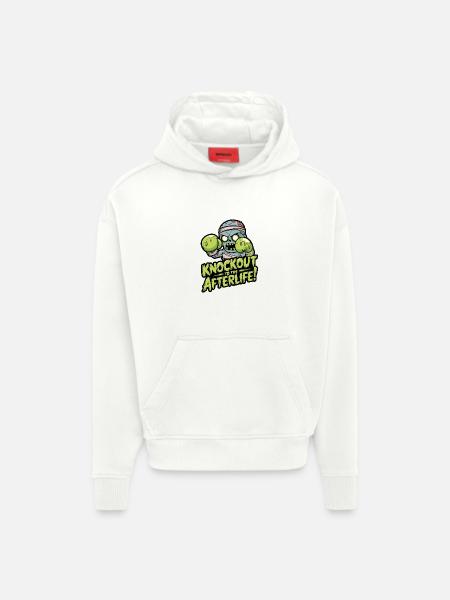 KO à la - Sweat à capuche bio épais oversize fabriqué en UE - OFF WHITE
