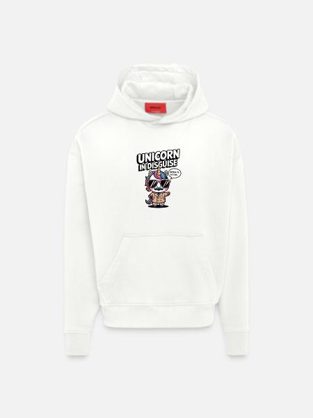 Unverkleidetes Einhorn - Hoodie- made by SPREAD  - OFF WHITE