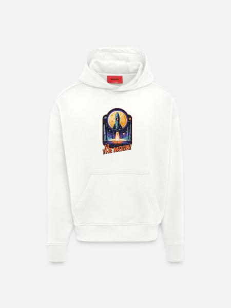 Zum Mond - Hoodie- made by SPREAD - OFF WHITE